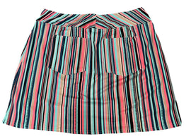 Jofit Blue, Pink & Tan Striped Patterned Women's Pull-on Golf Skort Size L - 0