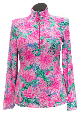 Lilly Pulitzer Pink Floral Patterned Women's Golf Pullover Size XL