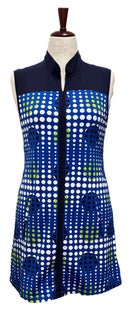 Kinona Navy, White & Green Polka Dot Women's Golf Dress Size M-1