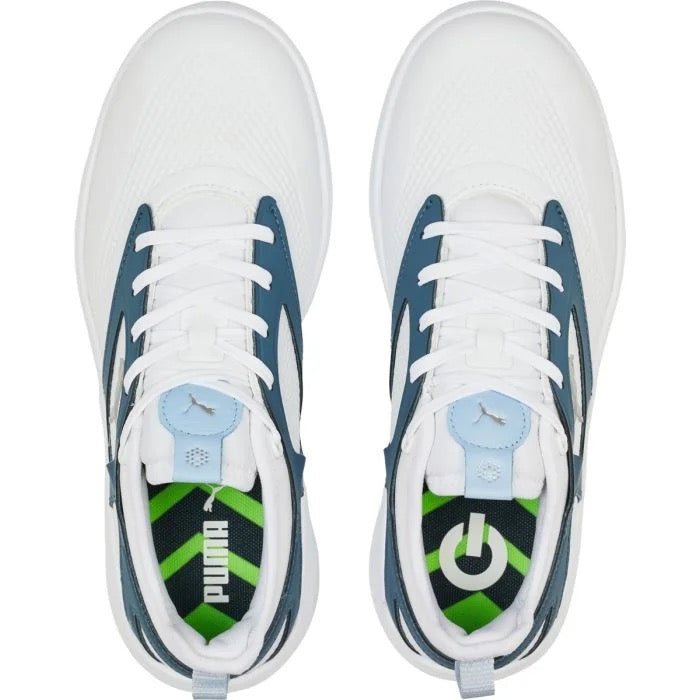 New Women's Puma Ignite Malibu Spikeless Golf Shoes White/Blue Size 11 MSP$110 - 0