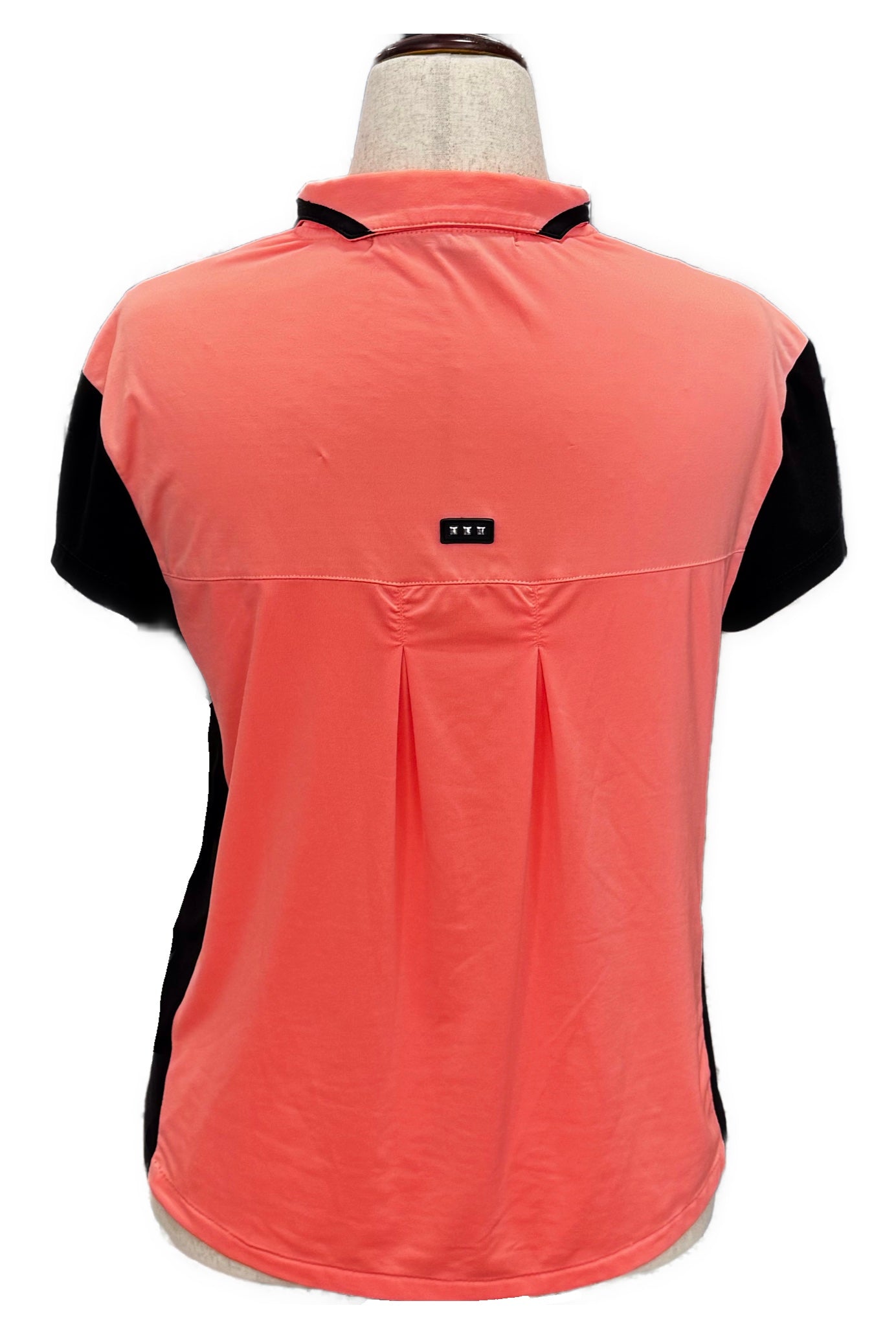 Jamie Sadock Coral & Black Women's Short Sleeve Golf Top Size M - 0