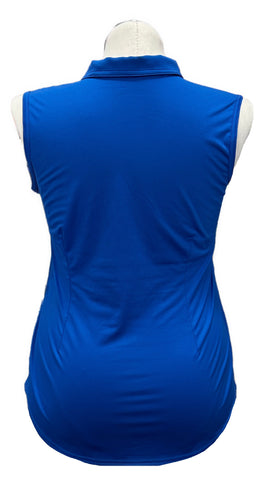New Jofit Blue Sleeveless Women's Golf Polo w/Placket Accent Size L MSP$90 - 0