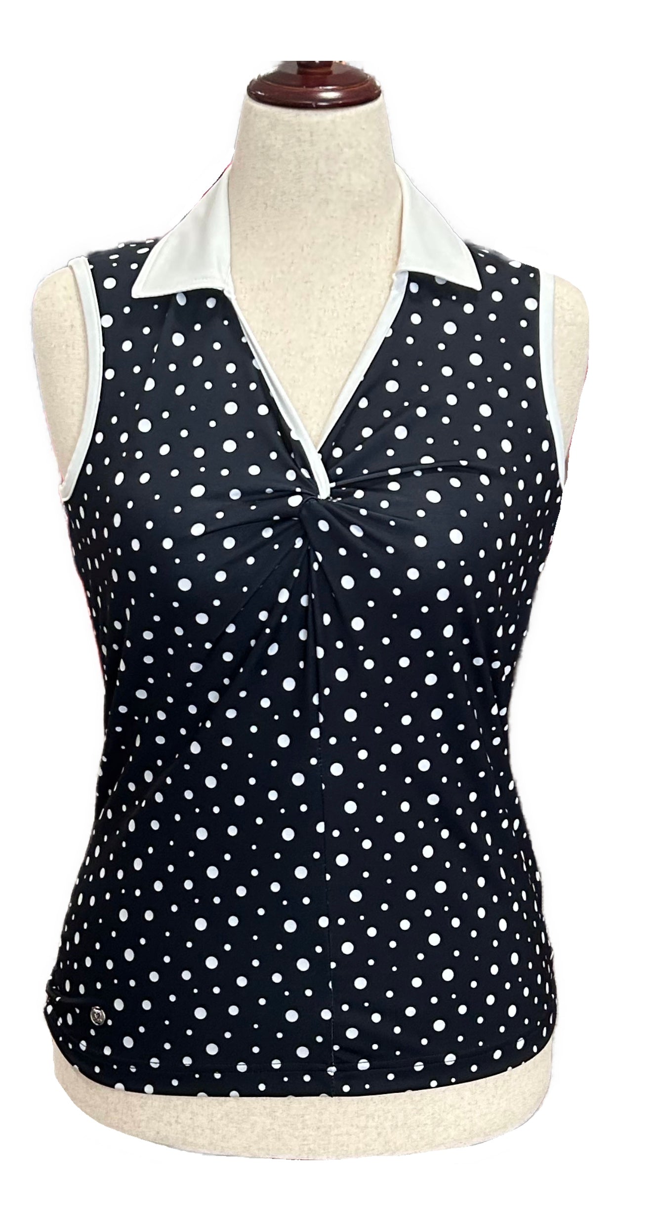 Daily Sports Black & White Polka Dot Sleeveless Size M MSP $75