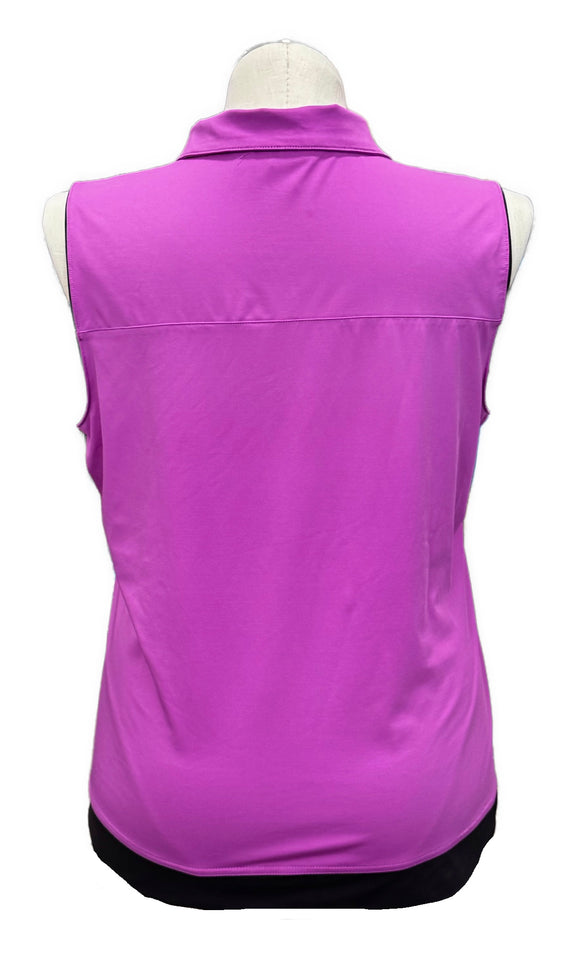 Lady Hagen Purple & White Colorblock Women's Sleeveless Golf Top Size XL