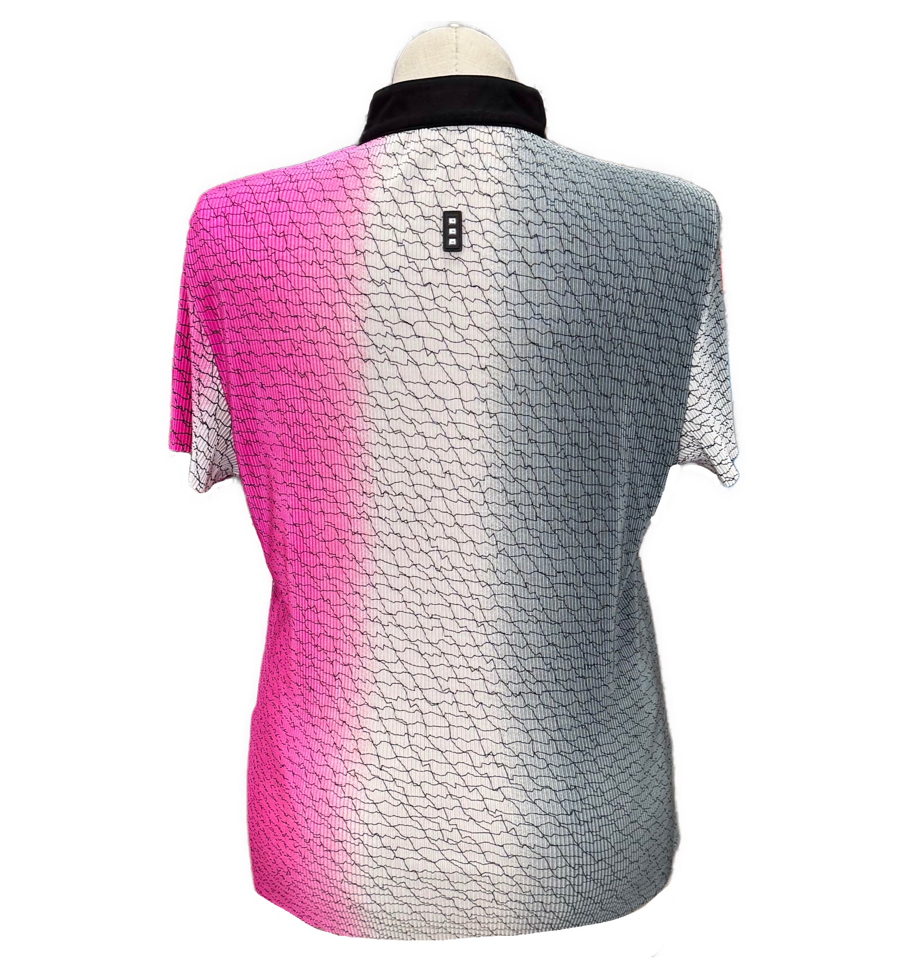 Jamie Sadock Pink & Gray Ombre Crinkle Women's Short Sleeve Golf Top Size L - 0