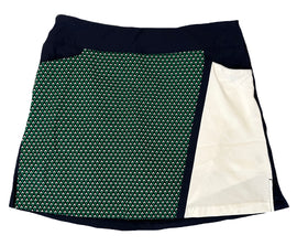 Lady Hagen Navy, Green & White Patterned Women's Pull-on Golf Skort Size XL