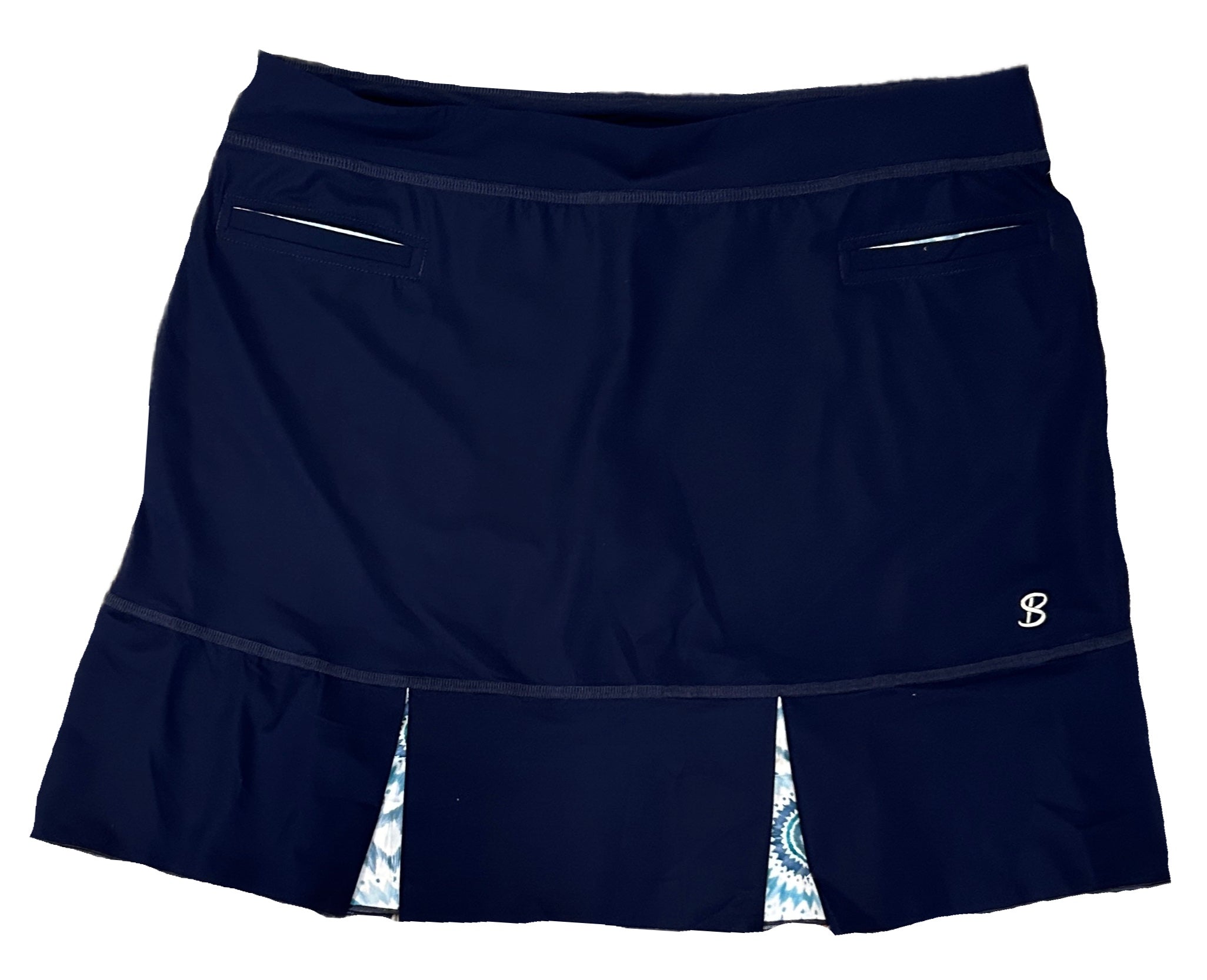 SofiBella Navy Pull-on Women's Skort w/Patterned Pleats Size XL