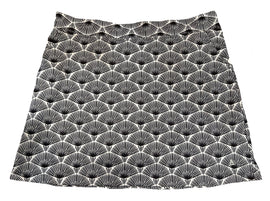 Bermuda Sands Black & White Geometric Floral Fan Women's Golf Skort Size L