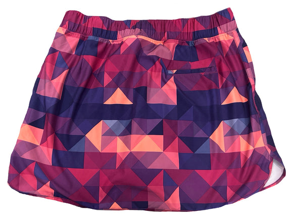 Slazenger Pink/Purple/Orange Geometric Pull-on Golf Skort Size L