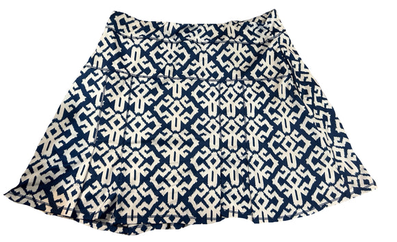 Bermuda Sands Navy & White Patterned Pull-on Skort Women's Size L