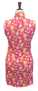 Bermuda Sands Pink, Orange & Yellow Floral Patterned Women's Golf Dress Size S-2