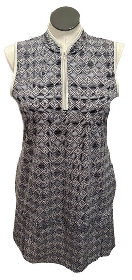 New Sigrud Olsen Black & Gray Print Golf Dress Size XL MSP$