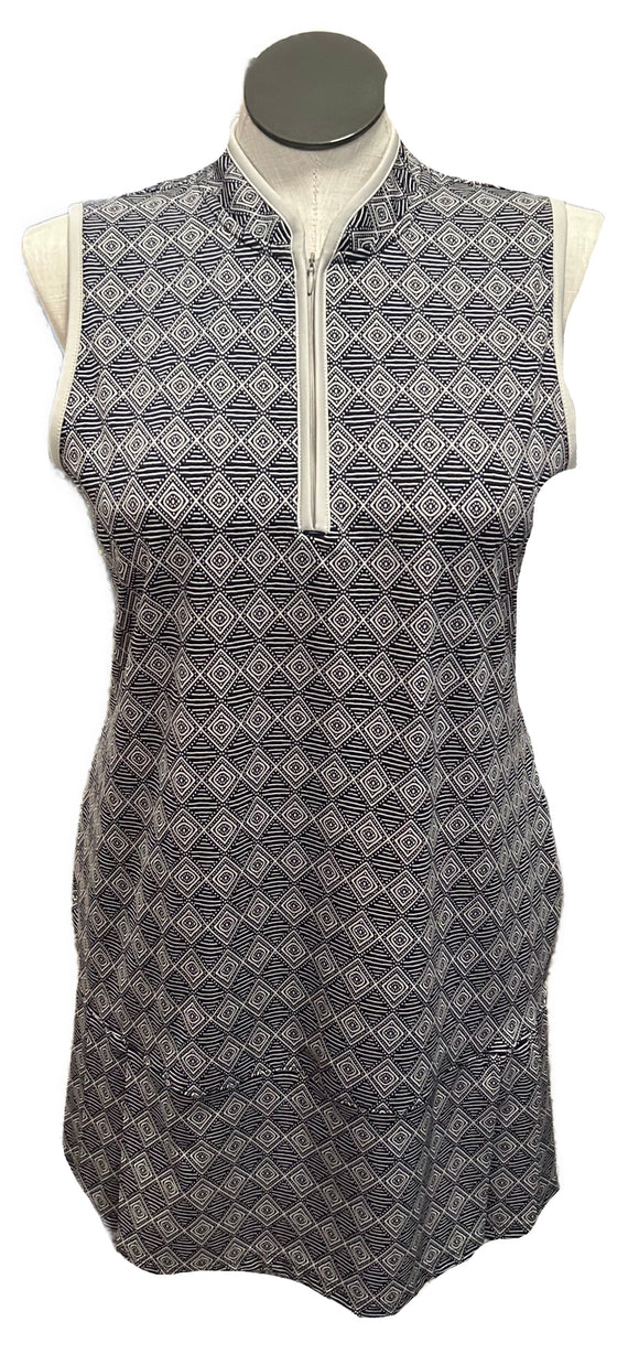 New Sigrud Olsen Black & Gray Print Golf Dress Size XL MSP$