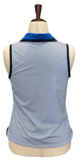 Kinona Blue & White Patterned Women's Sleeveless Golf Top Size S - 0