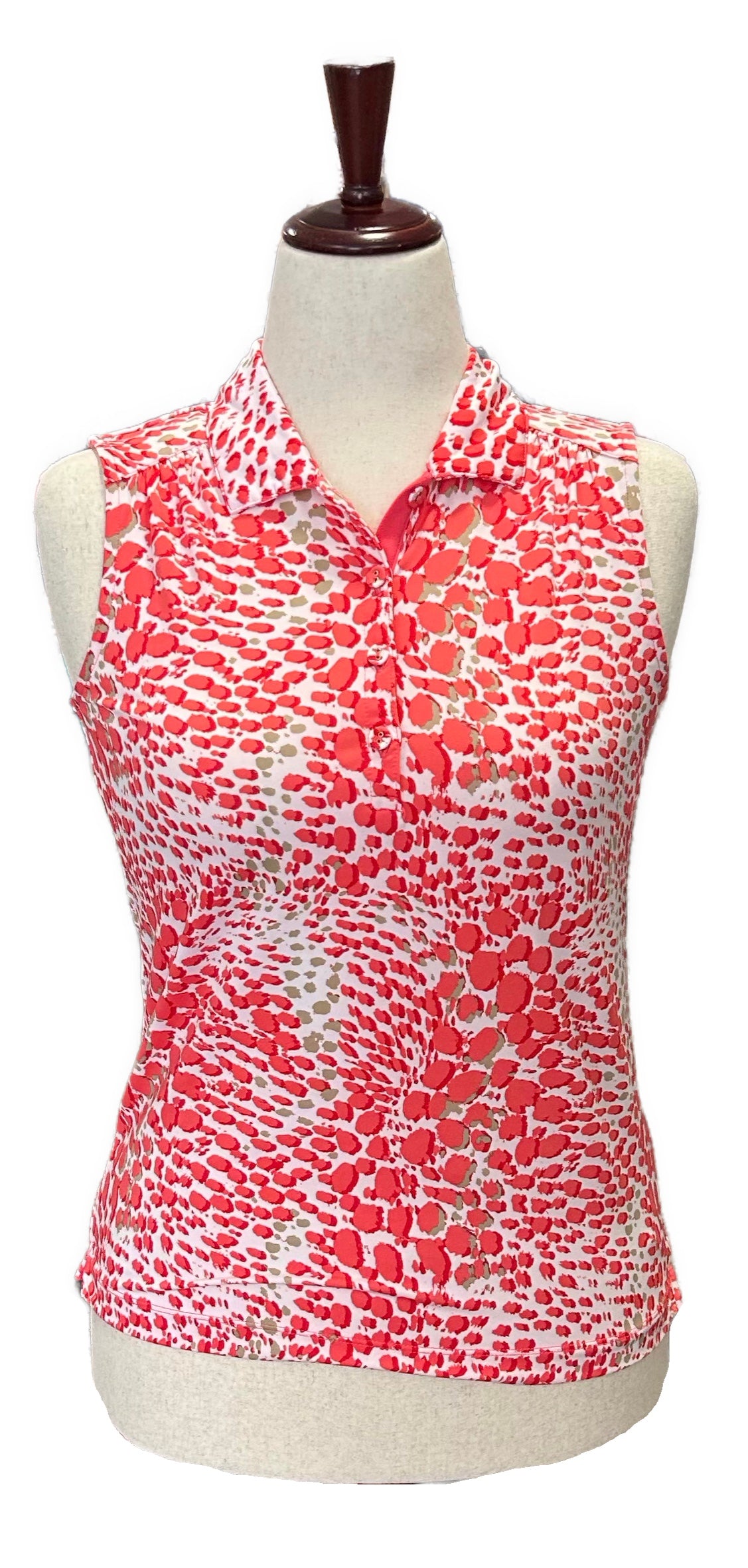 EP Pro Pink & Tan Patterned Women's Sleeveless Golf Top Size S