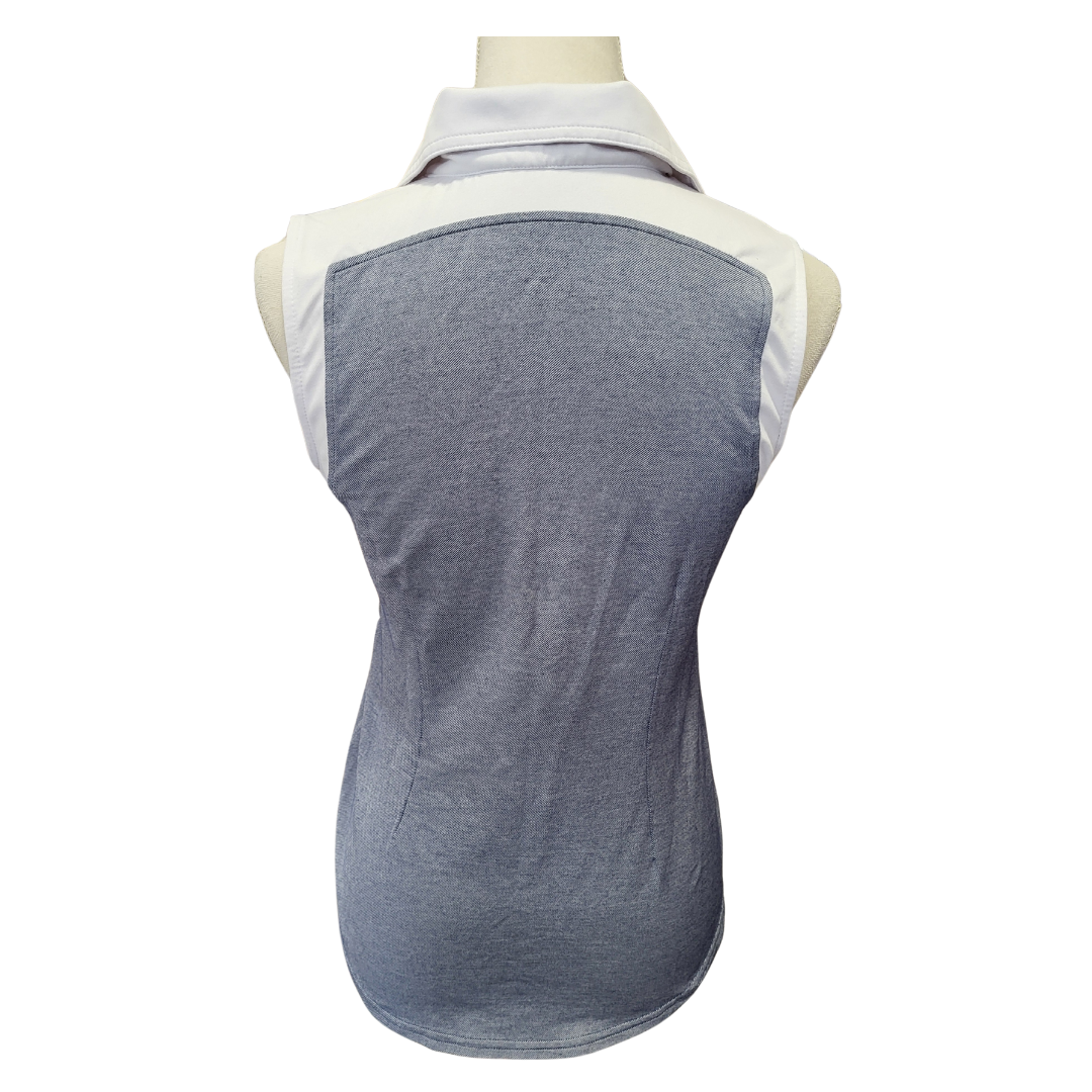 Jofit Faux Demin Navy Sleeveless Polo Size S MSP$80 - 0