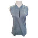 Blue Heathered Womens Sleeveless Golf Polo Size S-1