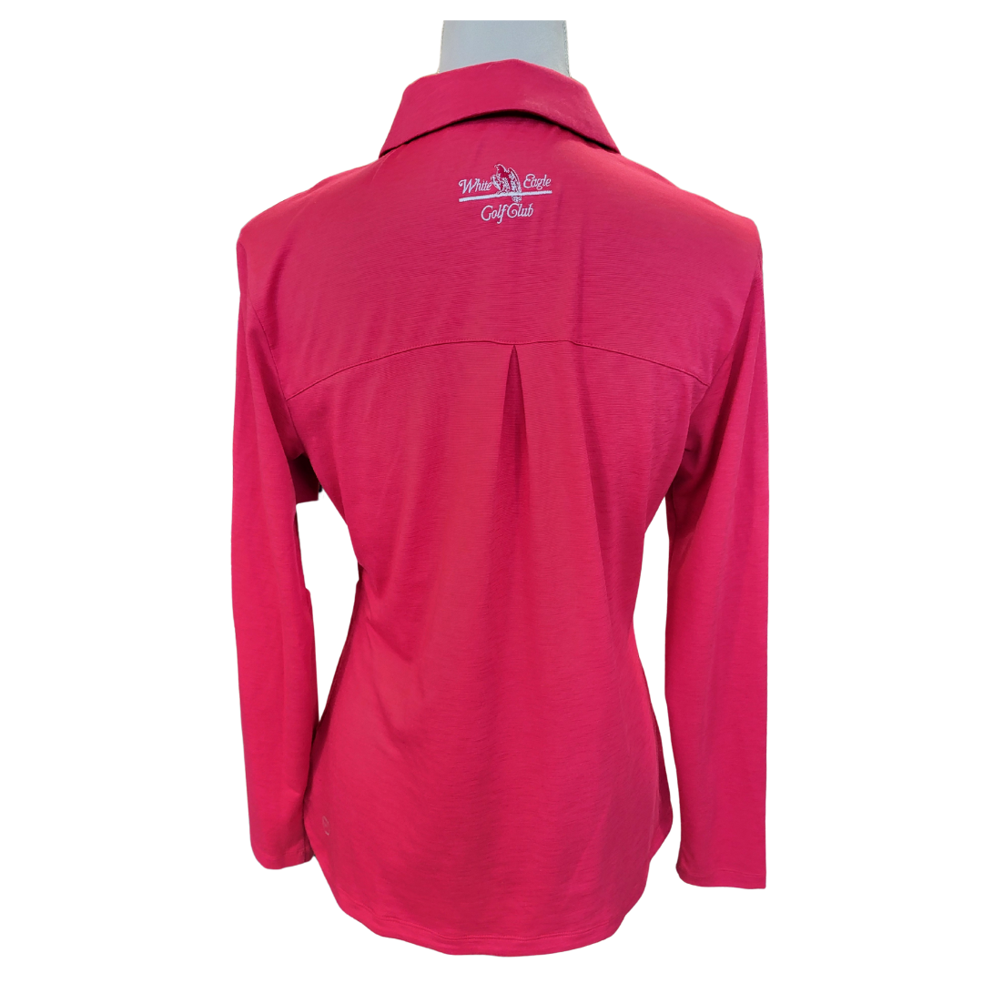 Puma Women's Raspberry Long Sleeve Golf Polo Size M - 0