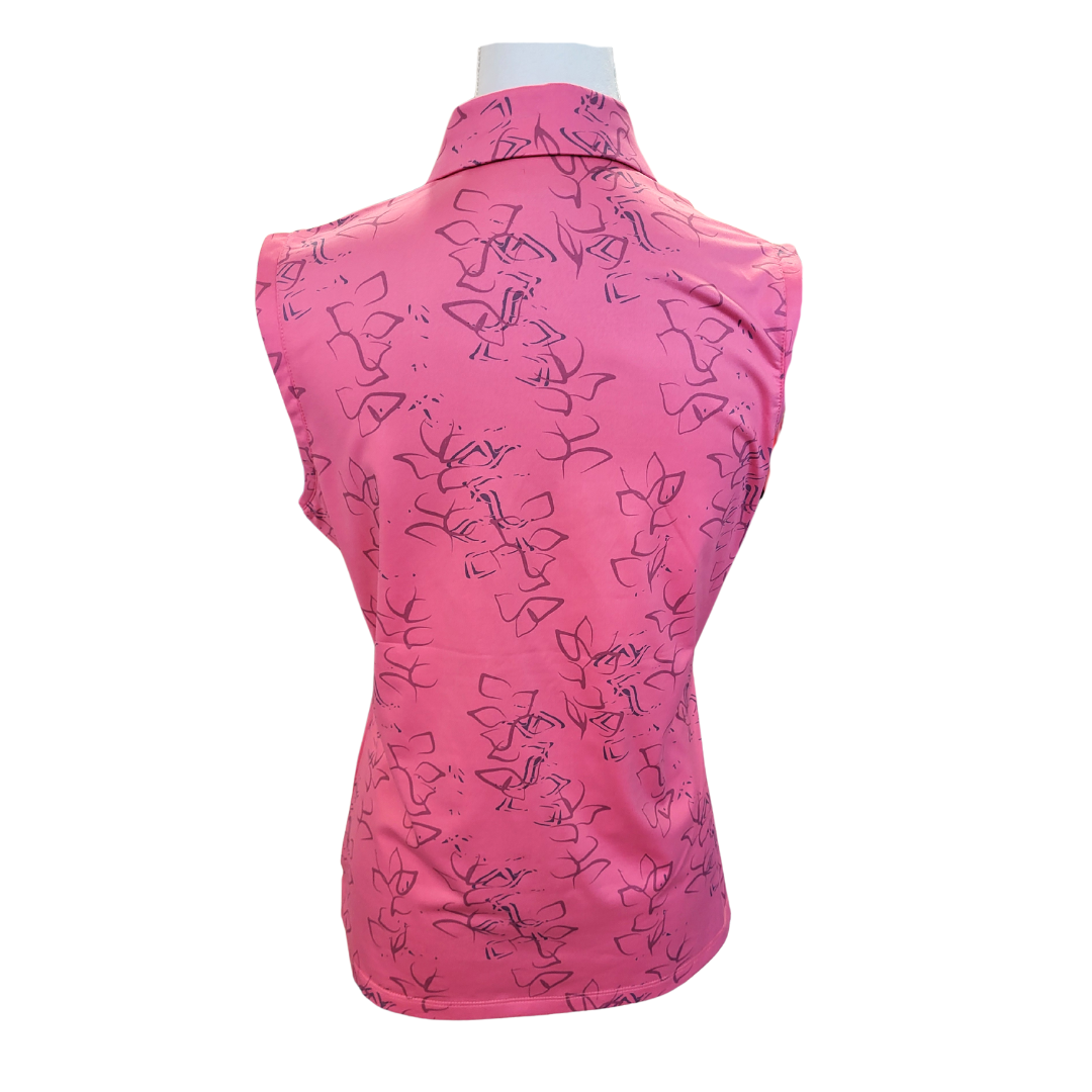 Women's Dunning Pink Print Zip Polo w/ Logo Size M. MSP$90 - 0