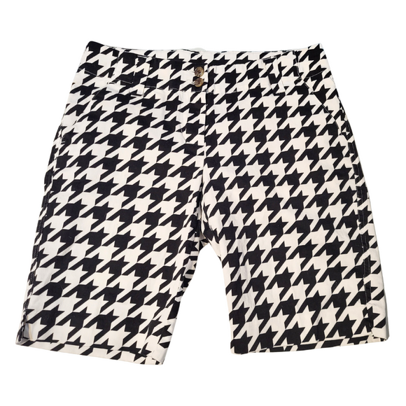 Loudmouth Black & White Houndstooth Patterned Women's Golf Shorts Size 2