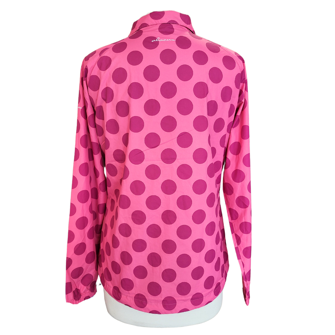Abacus Pink Polka Dot Women's Full-Zip Windbreaker Size M - 0