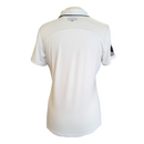 Callaway White w/ Black Cross-Stitch Print Women's Golf Polo Size M-2