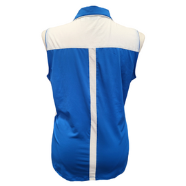 Lady Hagen Bright Blue Zip Sleeveless Golf Polo w/White Mesh Inserts Size XL - 0