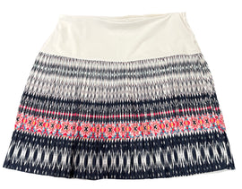 Lucky in Love White, Navy & Pink Micro Pleated Women's Golf Skort Size M