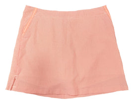 Lady Hagen 17.5" Orange & White Striped Seersucker Skort size 10 MSP$55