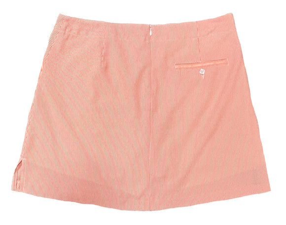 Lady Hagen 17.5" Orange & White Striped Seersucker Skort size 10 MSP$55