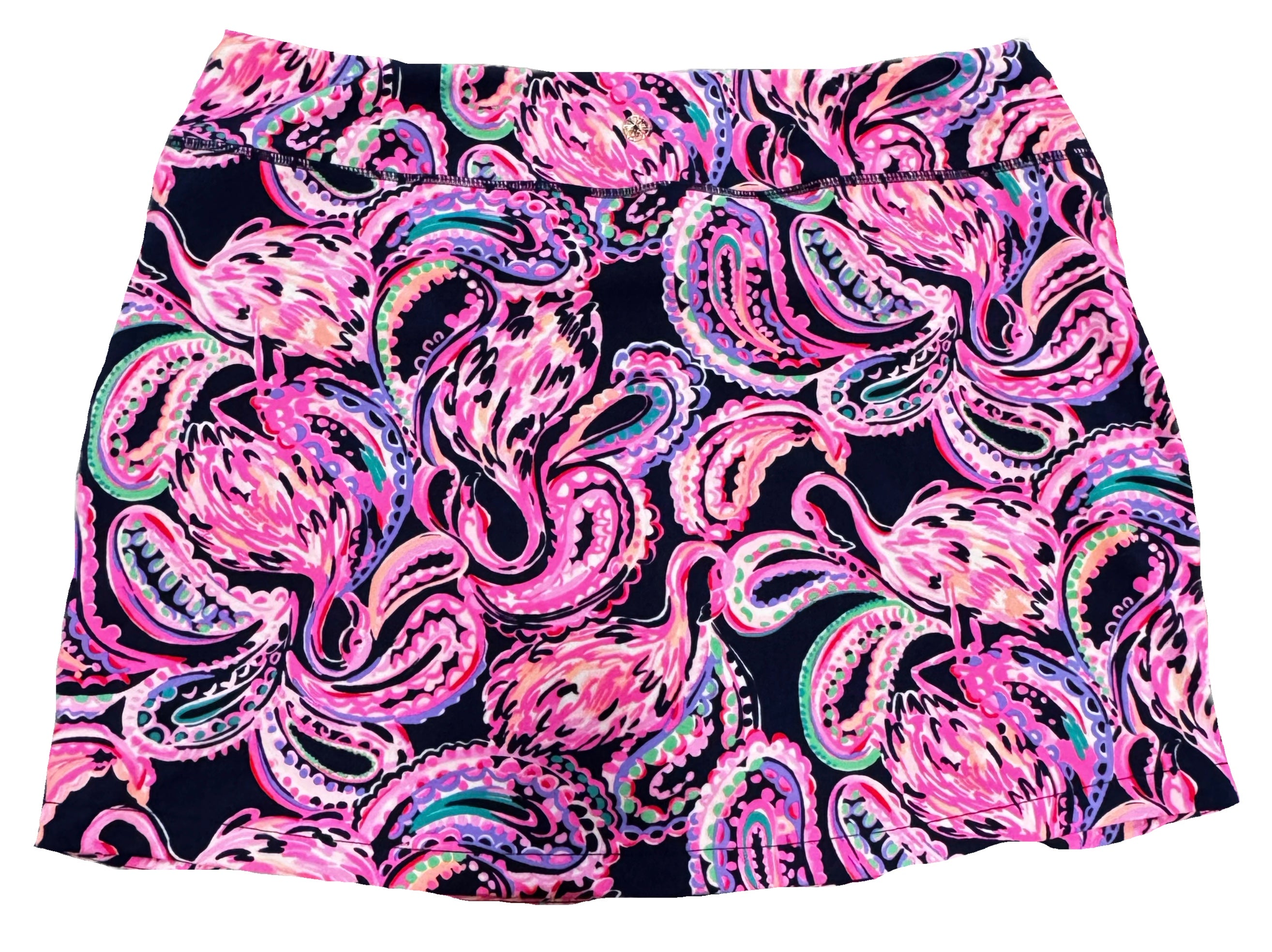 Lilly Pulitzer Navy & Pink Paisley Patterned Women's Golf Skort Size XL - 0