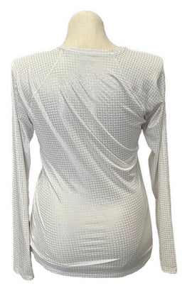 Annika White & Silver Metallic Women's Long Sleeve Size XL - 0