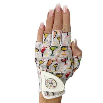New Hard Candy Women's Half Finger Golf Glove - Party Time - Left Hand