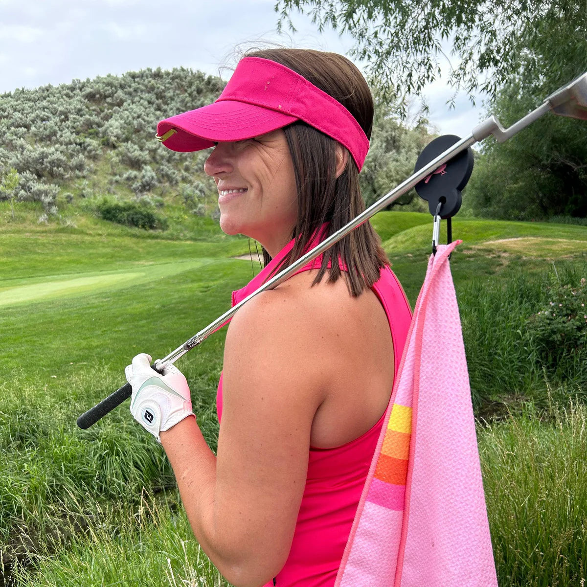 New Birdie Girl Golfher's Sunset Magnetic Golf Towel
