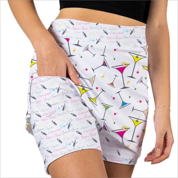 New Skort Obsession Shaken Not Stirred Print Skort