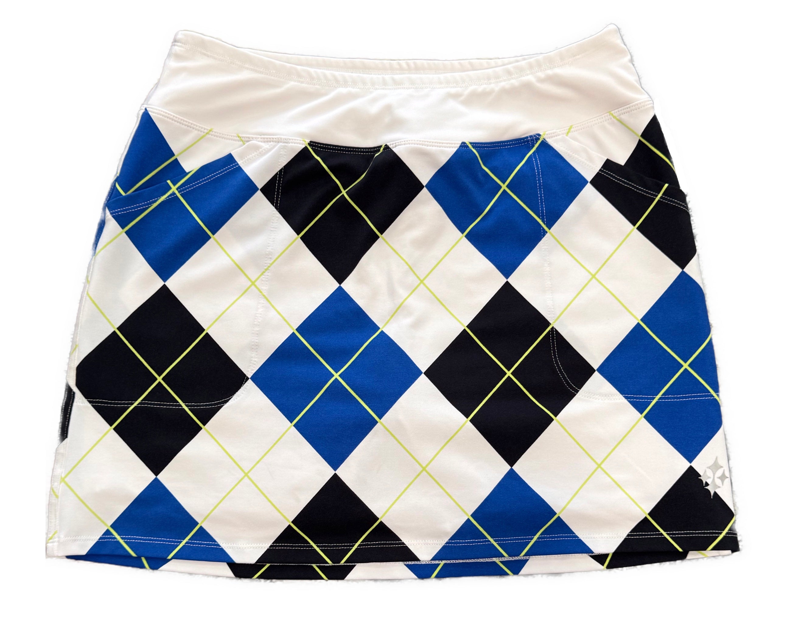 Jofit Blue & Black Plaid Women's Pull-on Golf Skort Size M