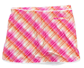 Pebble Beach Orange & Pink Plaid Print Women's Golf Skort Size XL - 0