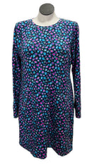 Lilly Pulitzer Navy & Pink Cheetah Patterned Women's Long Sleeve Dress Size XL-1