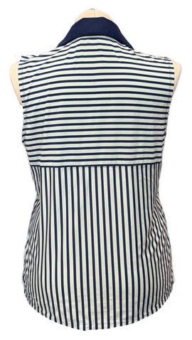 Lady Hagen Navy & Mint Striped Women's Sleeveless Golf Top Size XL - 0