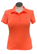 Under Armour heatgear Neon Orange Women's Polo w/ Logo Size M MSP $50-1