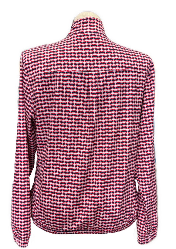 Lady Hagan Full Zip Athletic Jacket - Retro Geo Cherry Red Size XL