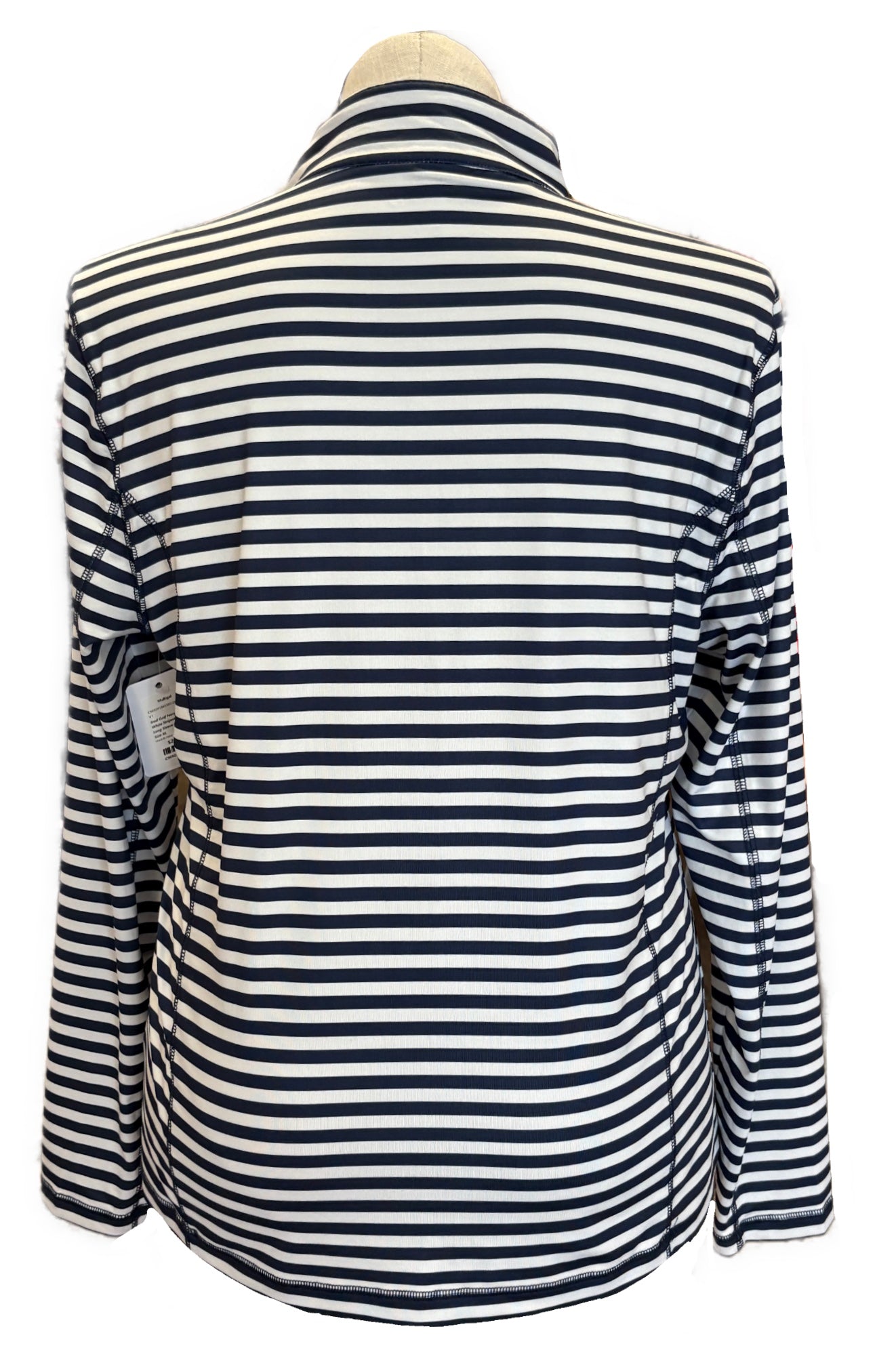 Izod Golf Navy & White Striped 1/4 Zip Long Sleeve Pullover Size XL - 0