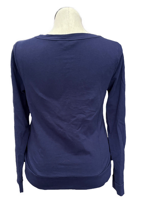 Lilly Pulitzer Navy Beaded 'Cheers' Sweatshirt Size L