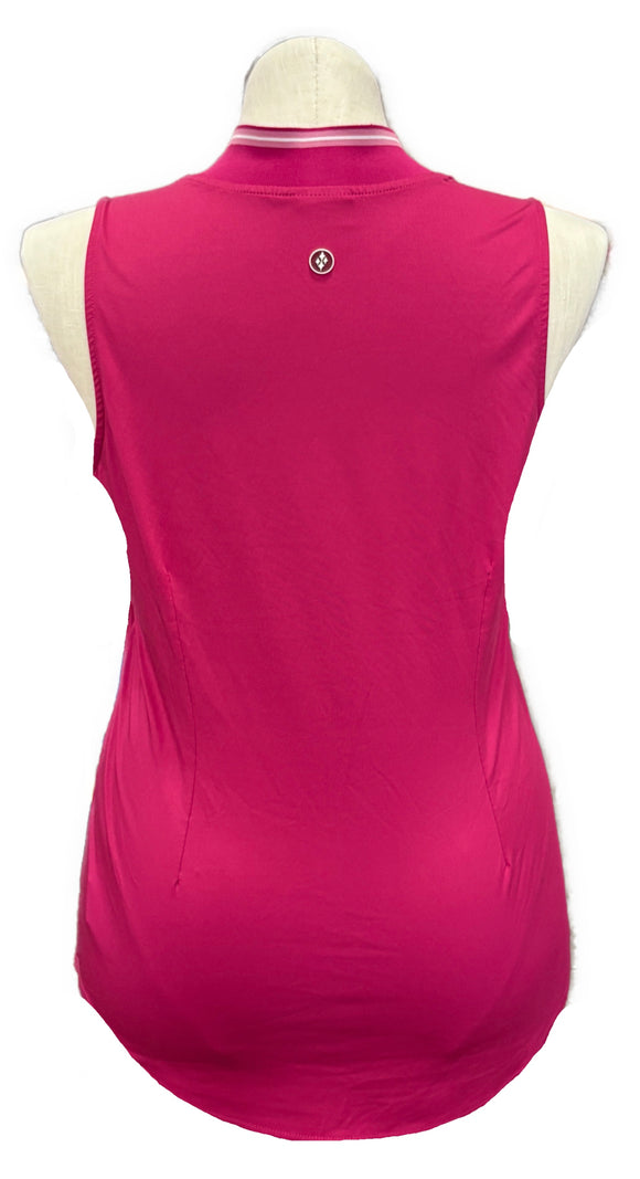 Jofit Dark Pink Sleeveless 1/4 Zip Funnel Top Size L