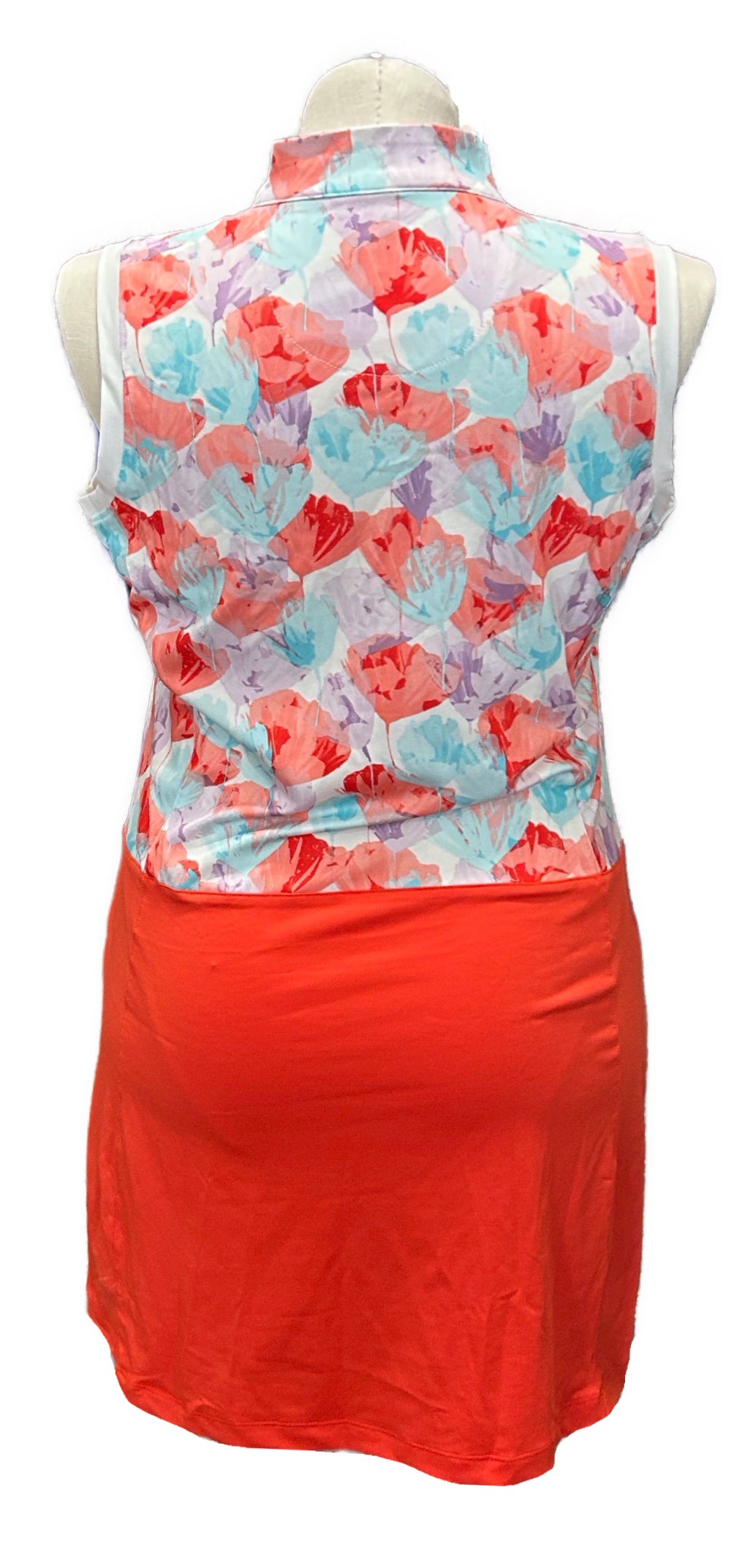 New Pebble Beach Coral, Blue & Purple Patterned Women's Golf Dress Size L MSP$70 - 0