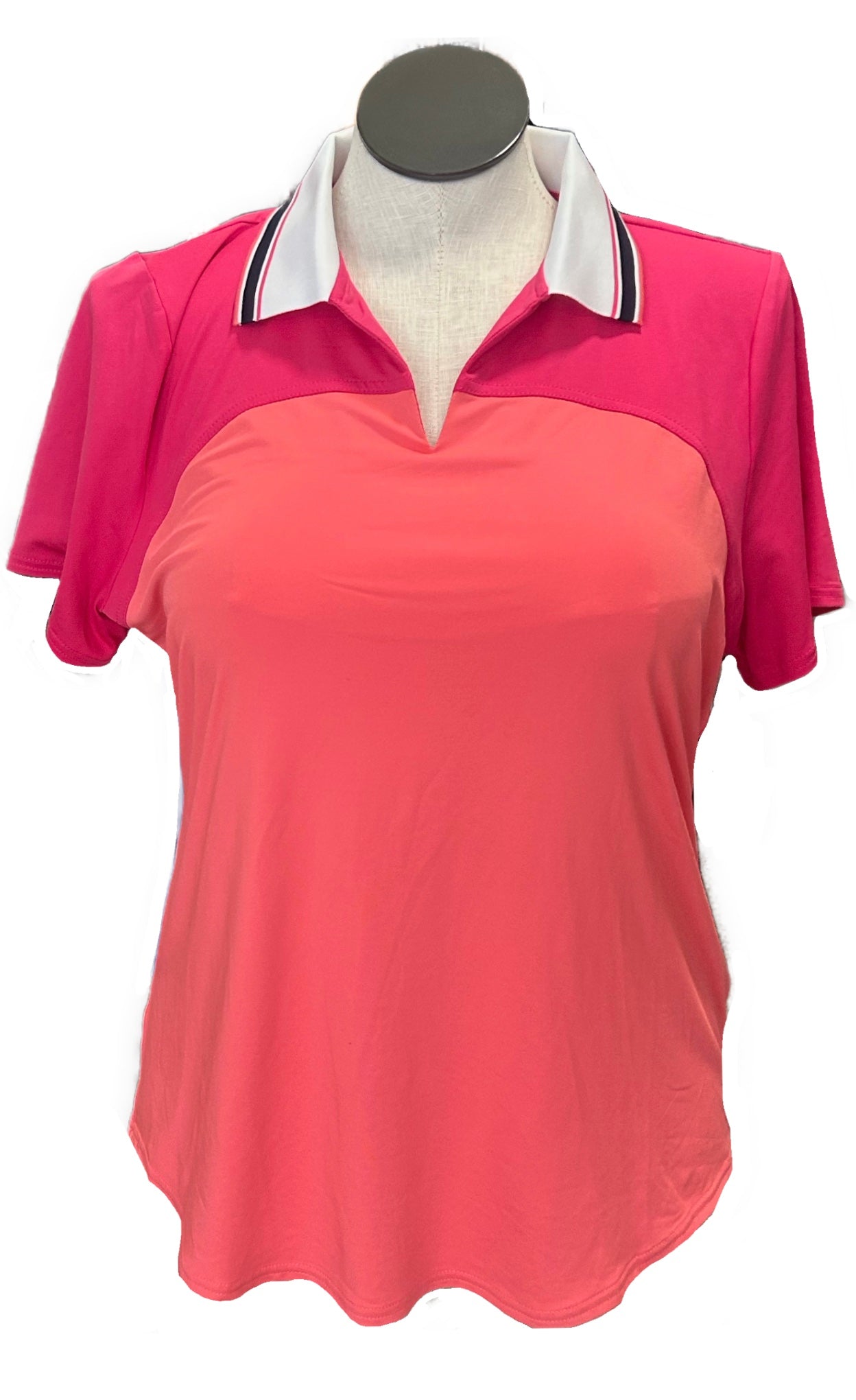 Jofit Women's Pink & Coral Short Sleeve Golf Polo Size XL