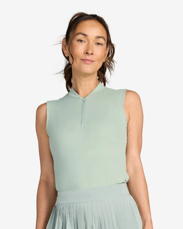 New Bad Birdie Women's Blade Sleeveless Golf Polo - Washed Sage