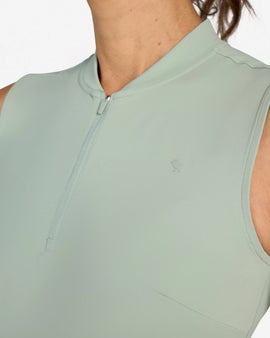 New Bad Birdie Women's Blade Sleeveless Golf Polo - Washed Sage - 0