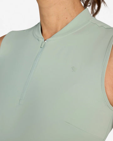 New Bad Birdie Women's Blade Sleeveless Golf Polo - Washed Sage - 0
