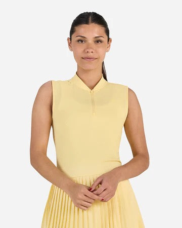 New Bad Birdie Women's Blade Sleeveless Golf Polo - Pale Banana